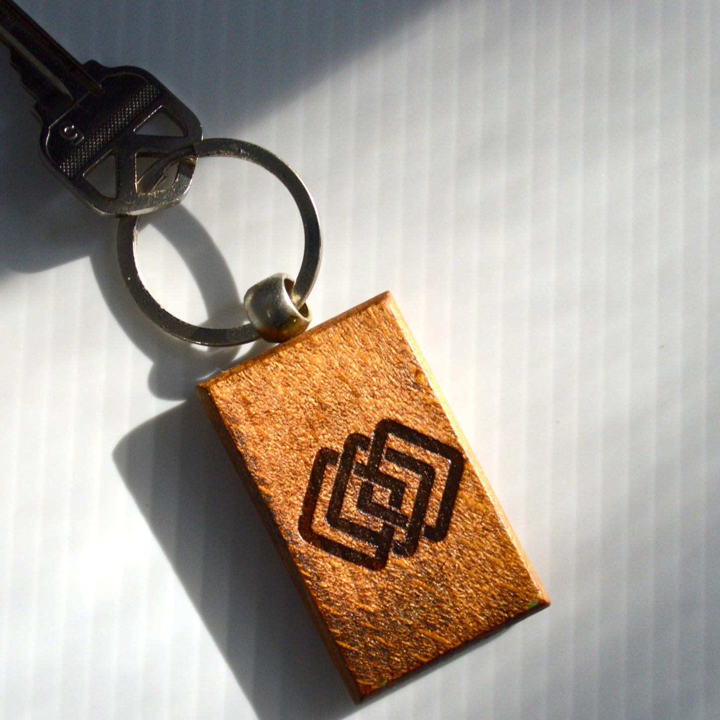 Caramel Wood Keychain-RECTANGLE