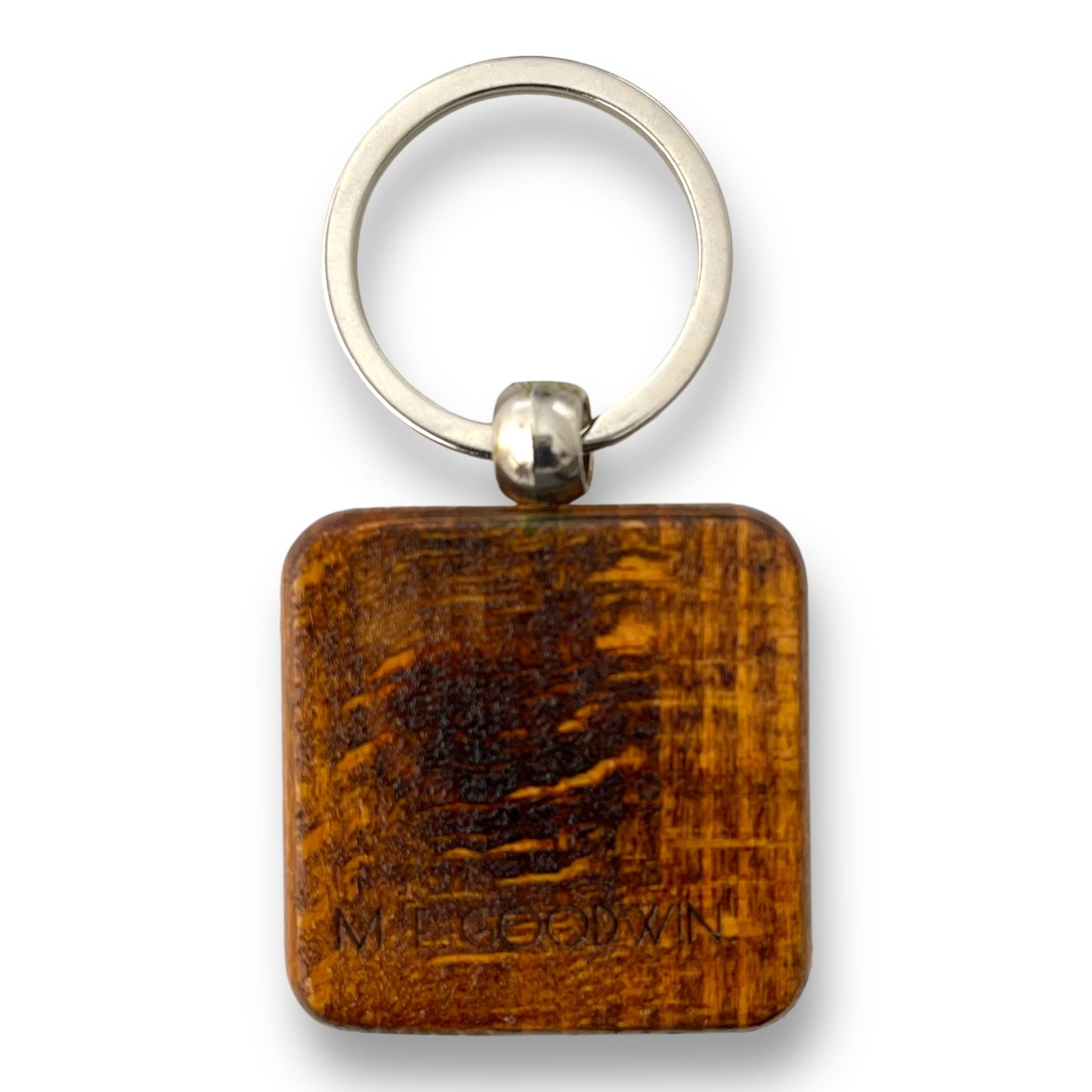 Caramel Wood Keychain-SQUARE