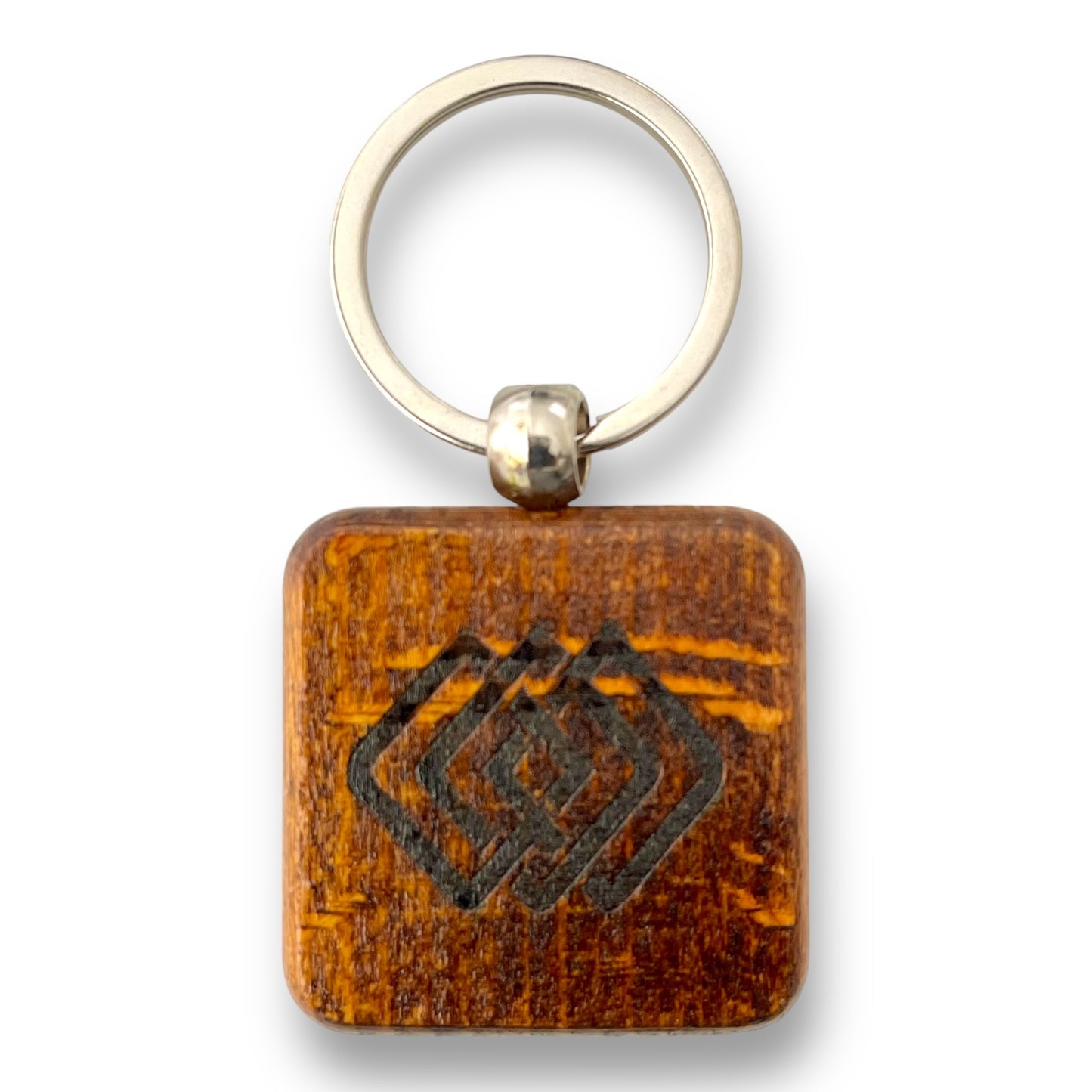 Caramel Wood Keychain-SQUARE