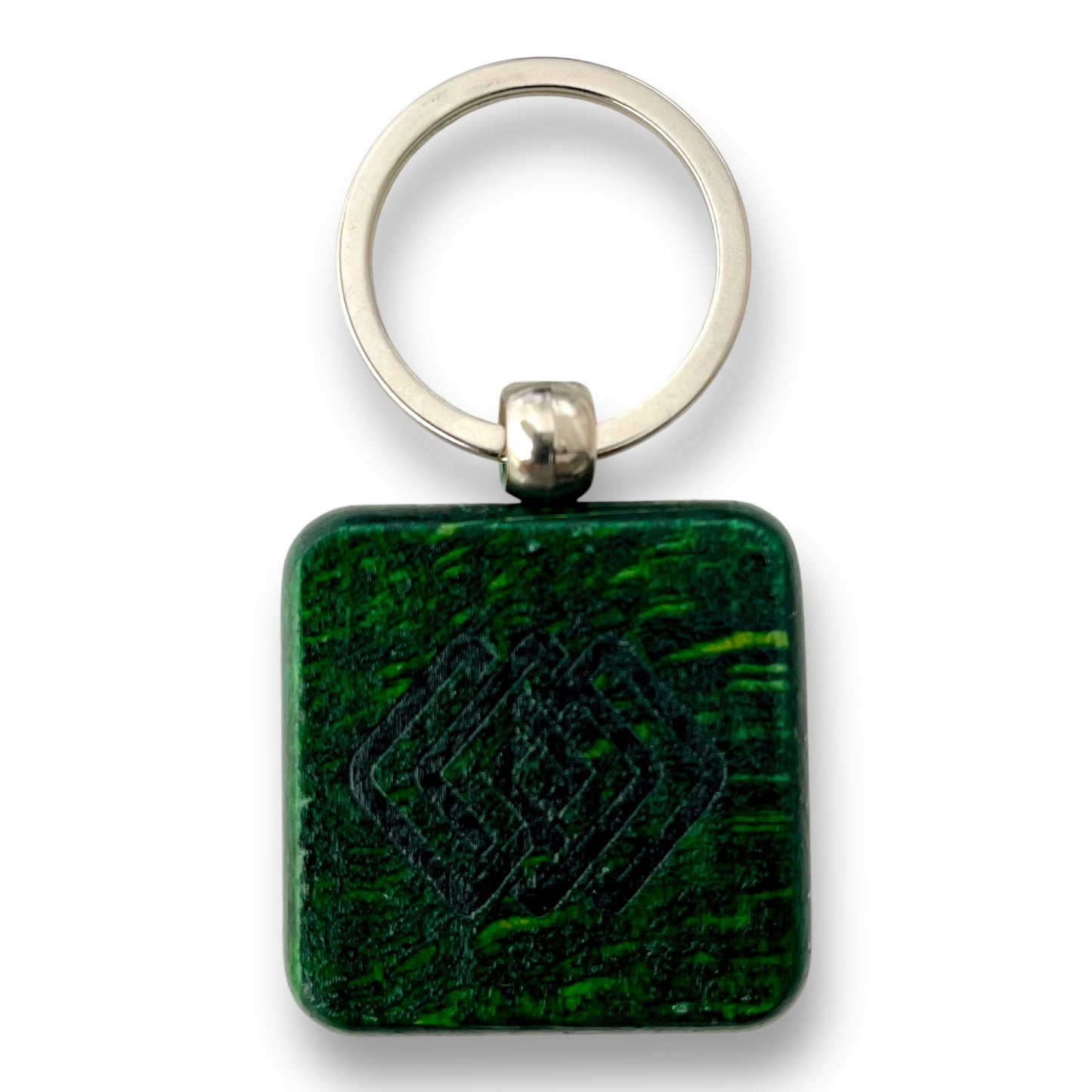 Evergreen Wood Keychain-SQUARE