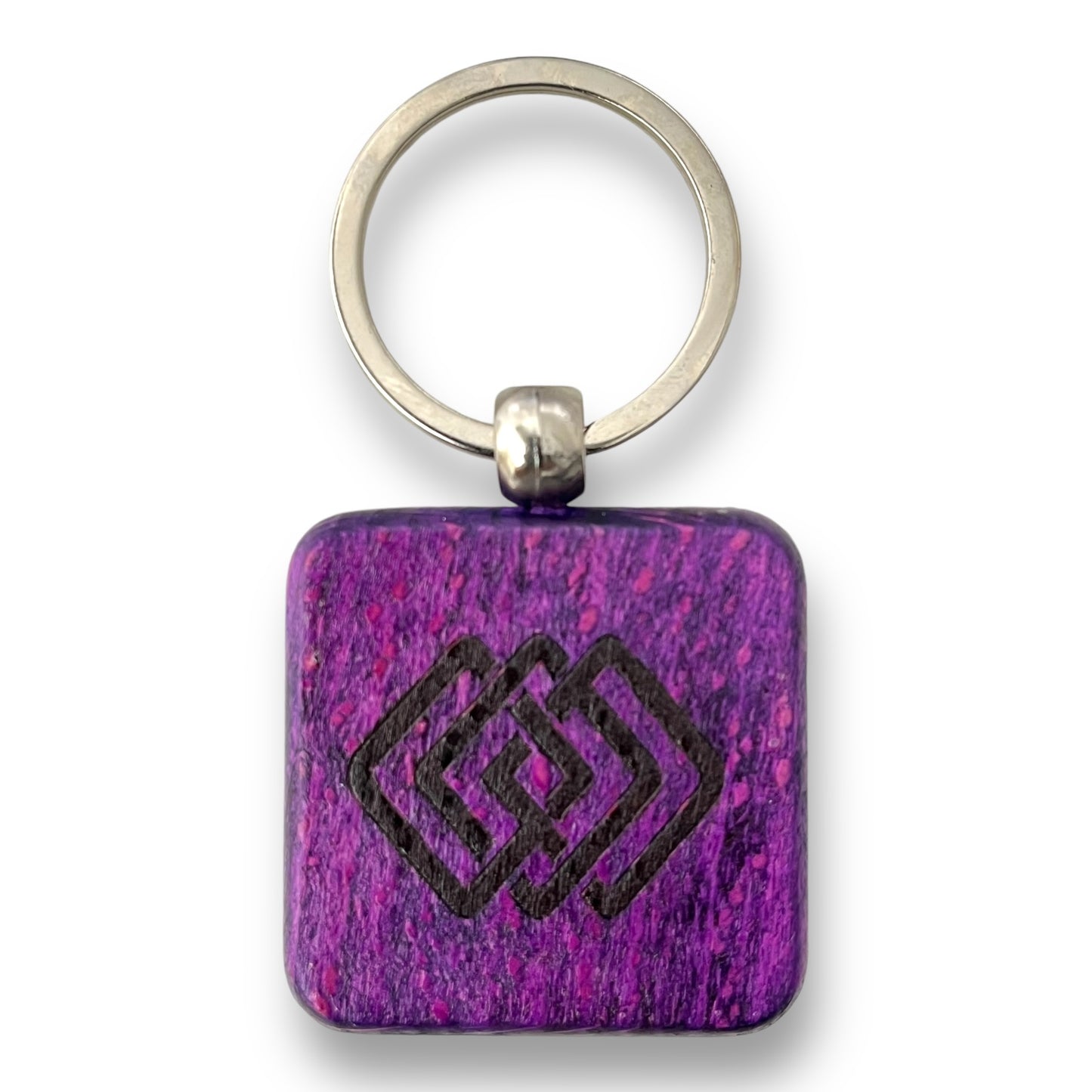 Purple Twilight Wood Keychain-SQUARE - Penti Gallery